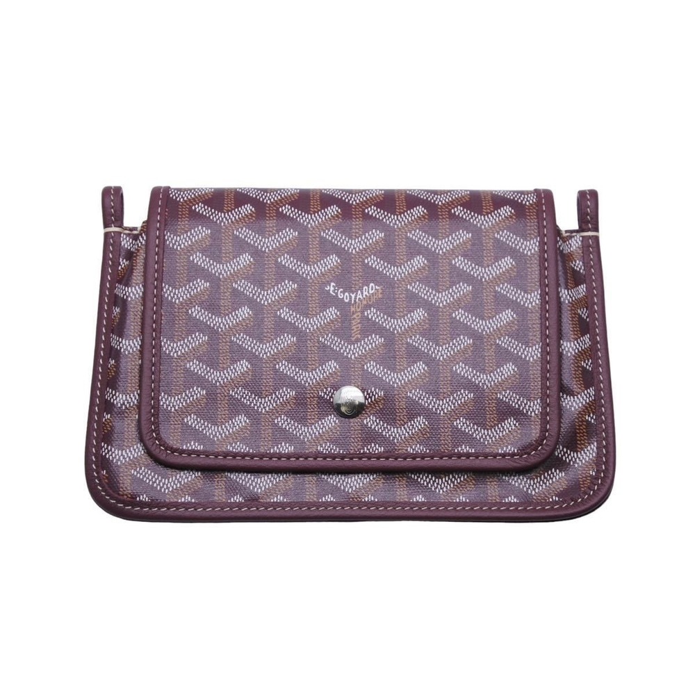 GOYARD Plumet shoulder bag crossbody pouch strap leather Bordeaux